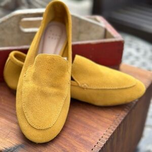 A New Day Mustard Round Toe Suede Loafers Flats Slip Ons